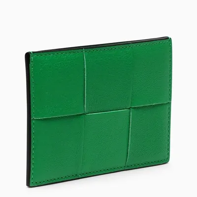 Bottega Veneta Green/black Intrecciato Credit Card Holder