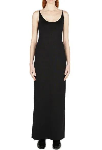 The Row Guinevere Silk-satin Maxi Dress In Black