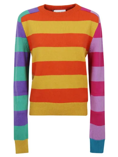 Moschino Striped Knitted Jumper In Multi