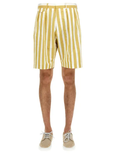 Paul Smith "deckchair Stripe" Bermuda In Yellow