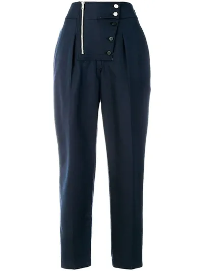 Calvin Klein 205w39nyc Cotton & Silk Sailor Pants In Navy