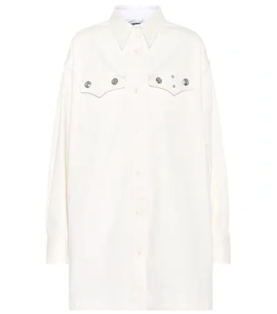 Calvin Klein 205w39nyc Oversized Shirt With Silver Buttons In White