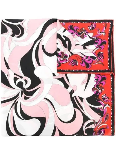 Emilio Pucci Printed Silk Twill Scarf In Multicolour