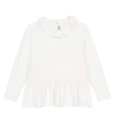 Il Gufo Kids' Cotton-blend Peplum Top In White