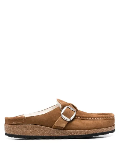 Birkenstock Buckley Rounded Toe Slip-on Sandals In Brown