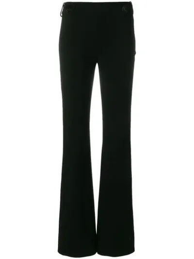 Emilio Pucci Flared Button-embellished Trousers In Black