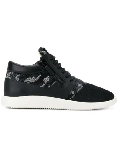 Giuseppe Zanotti Runner Camouflage Sneakers In Black