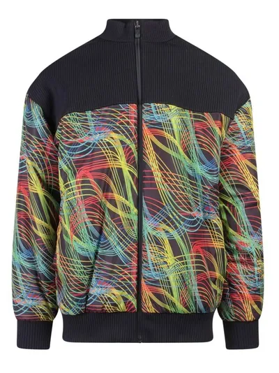 Ferrari Speedform Print Re-nylon Bomber Jacket In Black