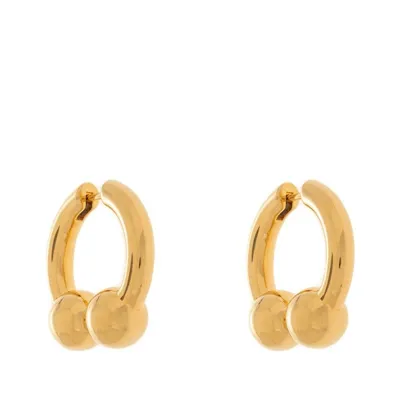 Balenciaga Cut Double Hoop Earring In Shiny Gold