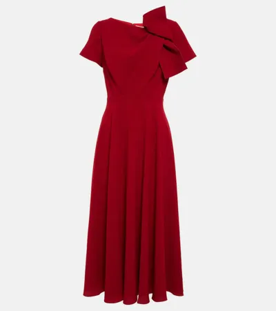 Roksanda Short Sleeve A-line Midi Dress In Crimson