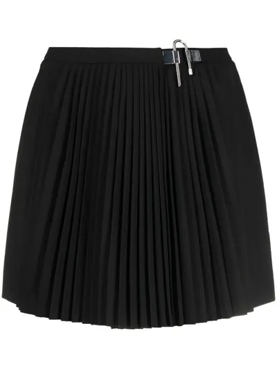 Givenchy Padlock-detail Pleated Mini Skirt In Black