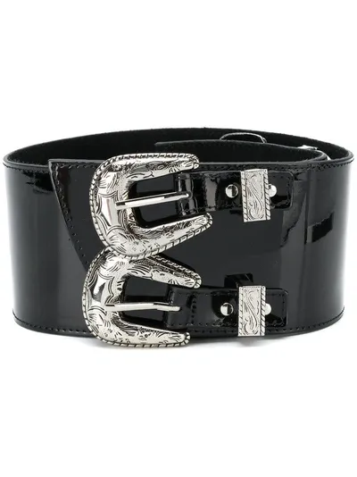 B-low The Belt Double Buckle Waist Belt - Black