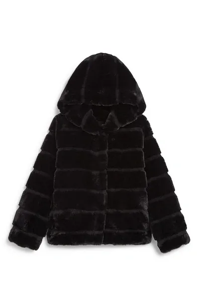 Apparis Unisex Goldie Faux Fur Hooded Jacket - Little Kid, Big Kid In Noir