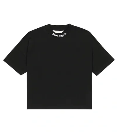 Palm Angels Kids' Black Logo Cotton T-shirt