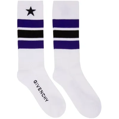 Givenchy Striped Tube Socks In White