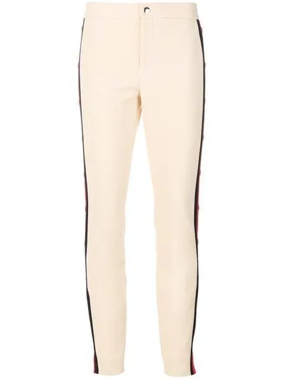 Gucci Side Striped Slim Trousers In Neutrals