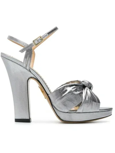 Charlotte Olympia Silver Farrahc Sandals