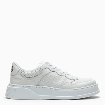 Gucci White Sneakers With Gg In Relief