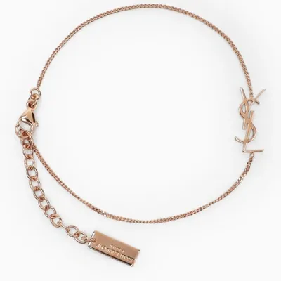 Saint Laurent Rose-gold Brass Charm Bracelet In Metal