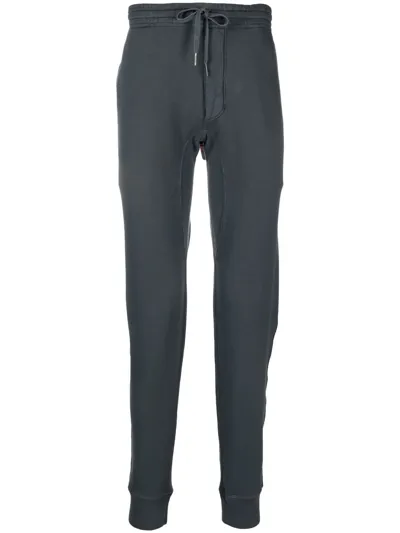 Tom Ford Drawstring Cotton Track Pants In Grey