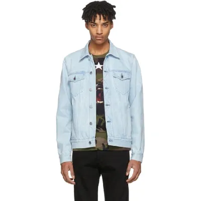 Givenchy Bleached Denim Cotton Jacket In Blue