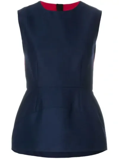 Marni Panelled Peplum Blouse In Blue