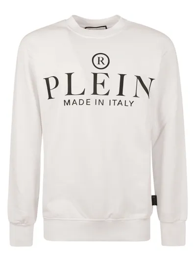 Philipp Plein Logo Print Sweatshirt In White