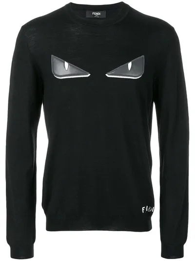 Fendi Bag Bugs-appliqué Pullover In Black