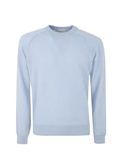 Filippo De Laurentiis Raglan Sleeve Round Neck Pullover In Blue