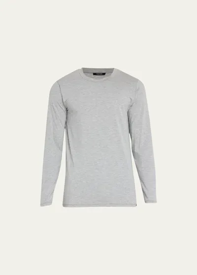 Tom Ford Men's Modal-stretch Crewneck T-shirt In Grey Melange