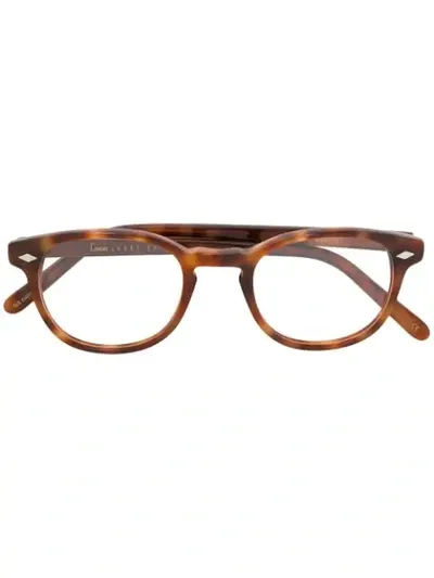 Lesca Tortoiseshell-effect Round Glasses