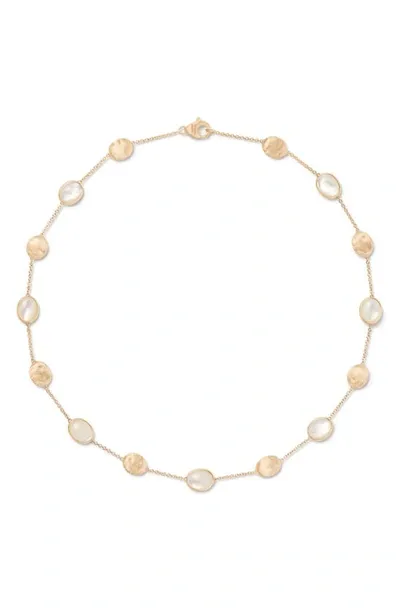 Marco Bicego 18k Yellow Gold Siviglia Mother Of Pearl Beaded Station Necklace, 16.5 - 150th Anniversary Exclusive In White/gold