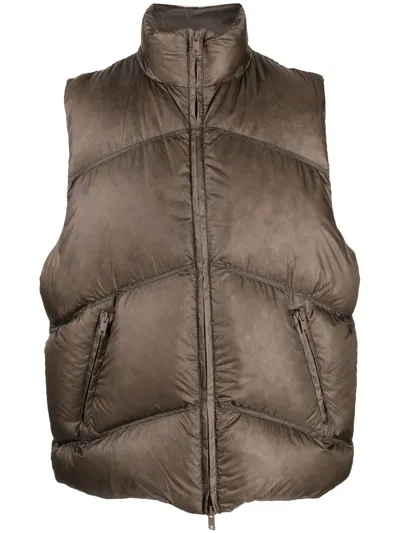 Represent Padded Zipped-up Gilet In Brown