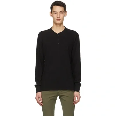 Rag & Bone Classic Long Sleeve Henley Slim-fit T-shirt In Deep Navy