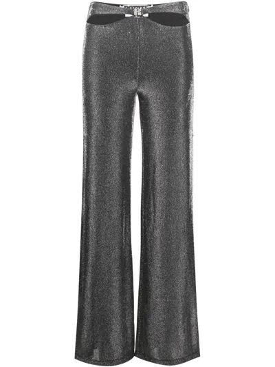 Rotate Birger Christensen Black Cut-out High Waist Flared Trousers