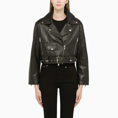 Swd By S.w.o.r.d. Black Leather Biker Jacket