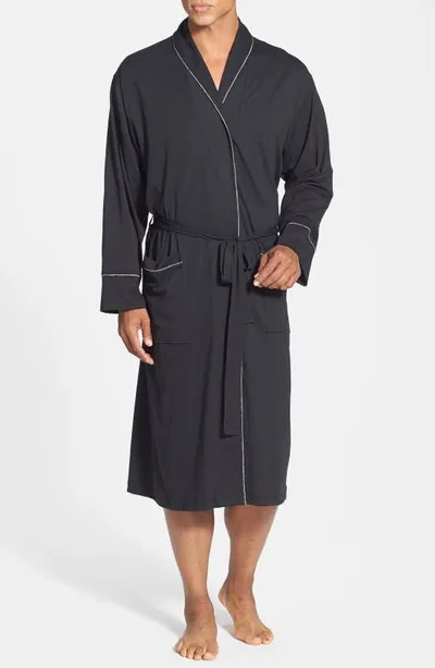 Daniel Buchler Peruvian Pima Cotton Robe In Black