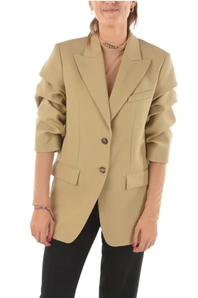 Michael Kors Wool Gabardine Boyfriend Blazer In Dune