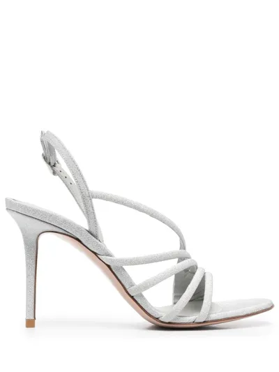 Le Silla Scarlet Slingback Sandals In Silver