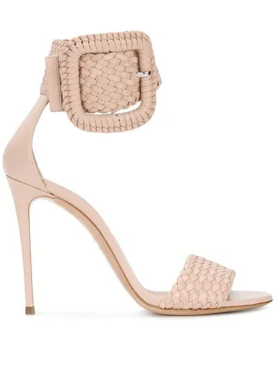 Casadei Ankle Buckle Sandals In Neutrals