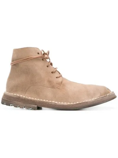 Marsèll Curved Lace-up Boots In Neutrals