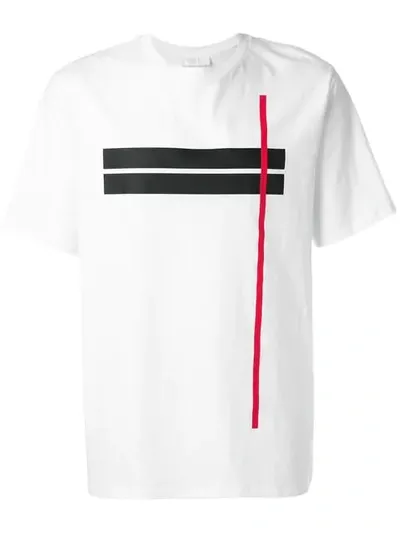 Neil Barrett T-shirt Mit Kontraststreifen In 1141whiteblackred