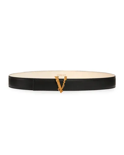 Versace Virtus Belt In Black