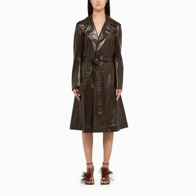 Bottega Veneta Brown Leather Coat