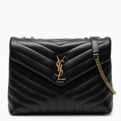 Saint Laurent Medium Loulou Quilted Shoulder Bag In Black