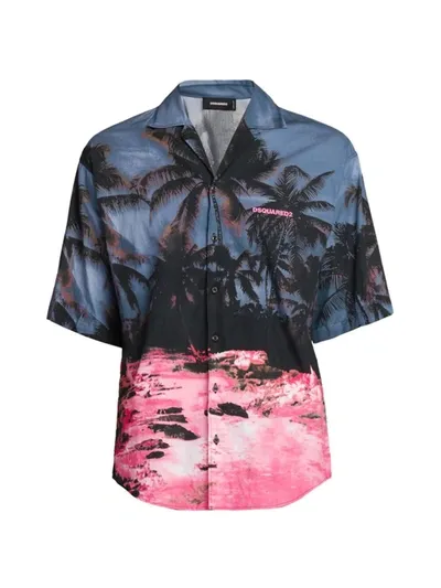 Dsquared2 Sunrise Bowling Shirt In Mix