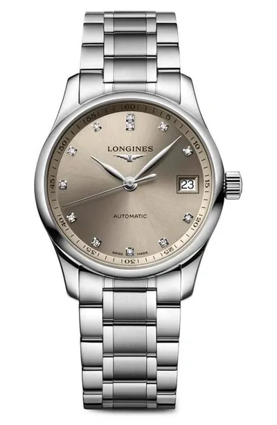 Longines Master Automatic Bracelet Watch, 34mm In Champagne