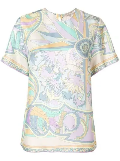 Emilio Pucci Printed T-shirt Blouse In Multicolour