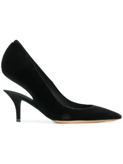 Maison Margiela Suspended-heel Velvet Pumps In Black