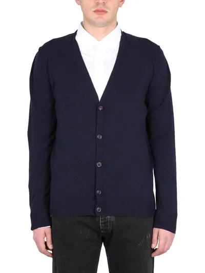 Maison Margiela V-neck Cardigan In Blue